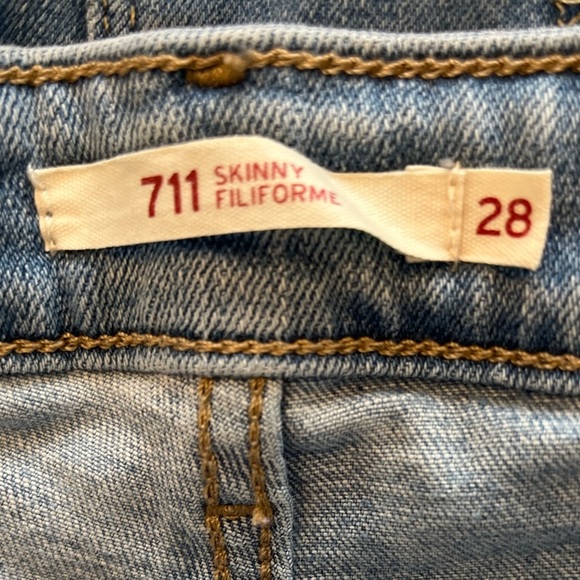 Levi’s 711 skinny Women's Blue Distressed Jeans size 28 - Picture 4 of 5